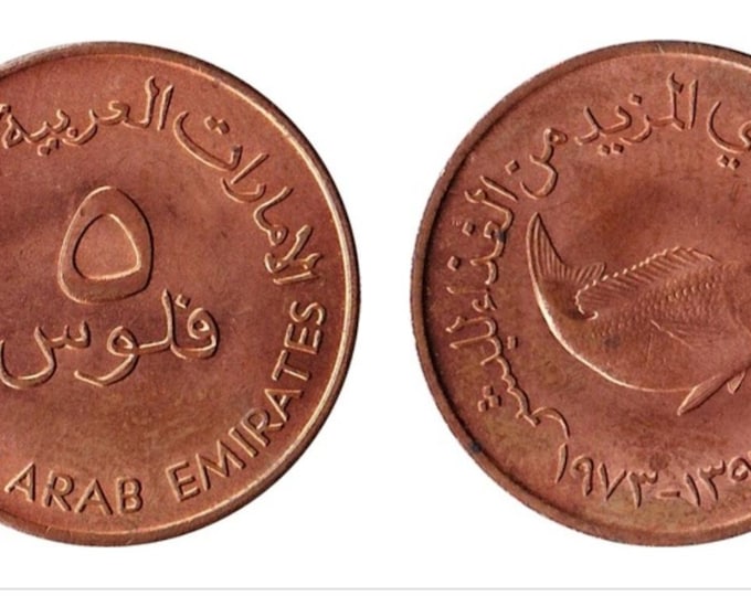 UAE Spangled Emperor Fish Coin: Copper United Arab Emirates Currency