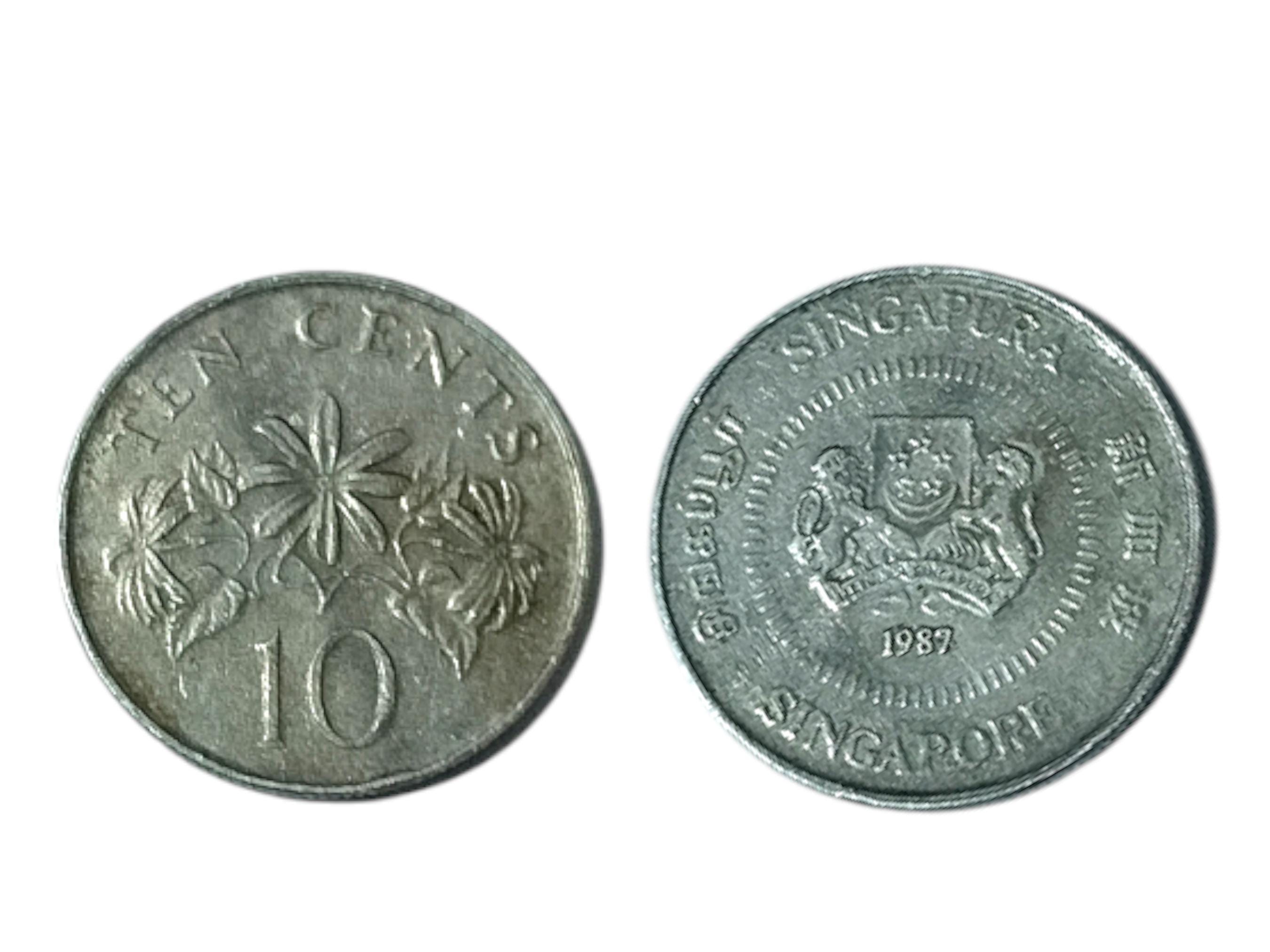 ヴィンテージ 1987 シンガポール 10 セント硬貨 - シンガポール共和国 貨幣収集品 - Etsy 日本
