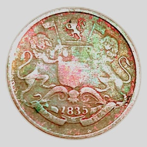 Vintage East India Company One Quarter Anna /1835 Coin Treasures | Rare Historical Currency Collectibles