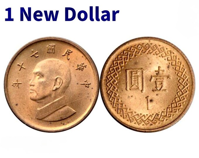 Taiwan 1 Dollar Coin, Chiang Kai-shek, Republic of China, Jewelry Making Crafts