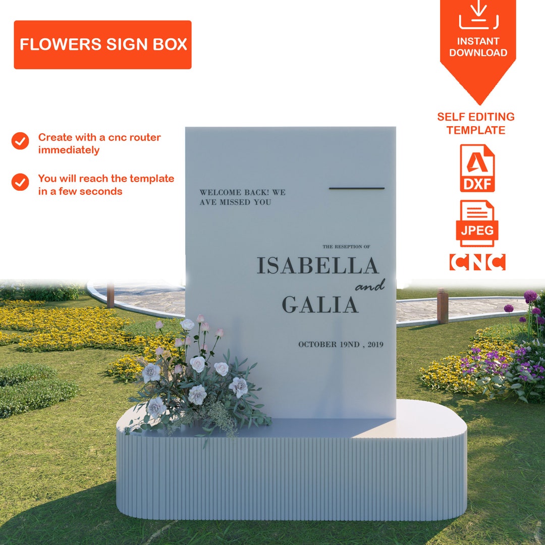 Create Your Own Wedding Flower Box Sign Personalized CNC Router Plans ...