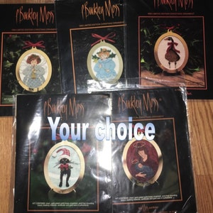 P Buckley Moss Christmas Ornaments Counted Cross Stitch charts - Your Choice- 1992, 1993, 1994, 1997, 1998