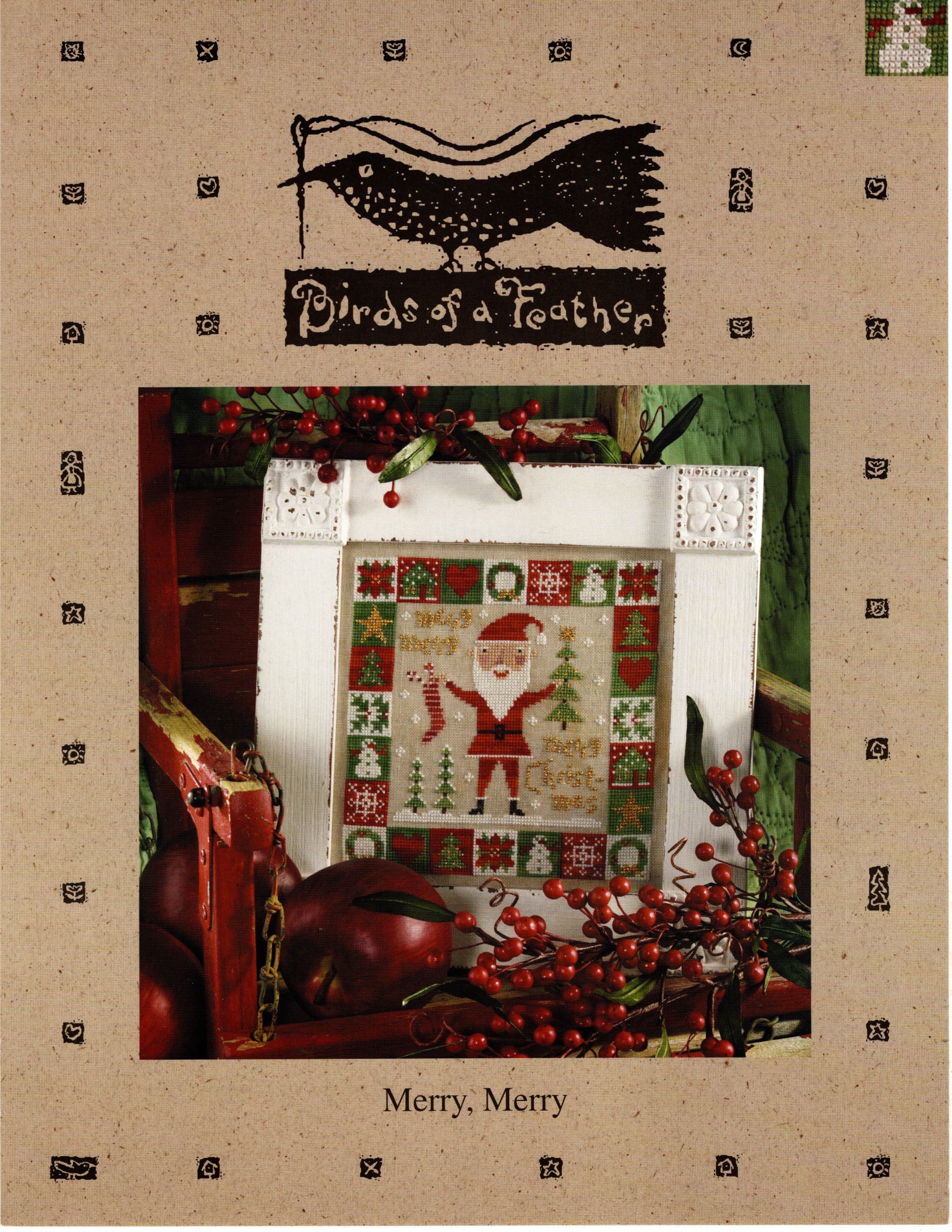 Birds of a Father  “Merry, Merry” BIRDS OF A FEATHER Counted Cross Stitch Charts-your Choice-new