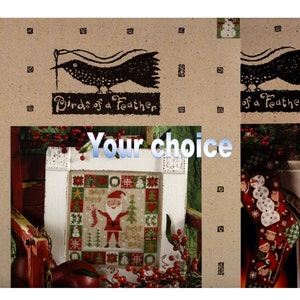 BIRDS OF A FEATHER Counted Cross Stitch charts-Your Choice-new-Christmas Stocking,MerryMerry,Santa Claus,HolidaySeasons,PrayforPeace,Soweth