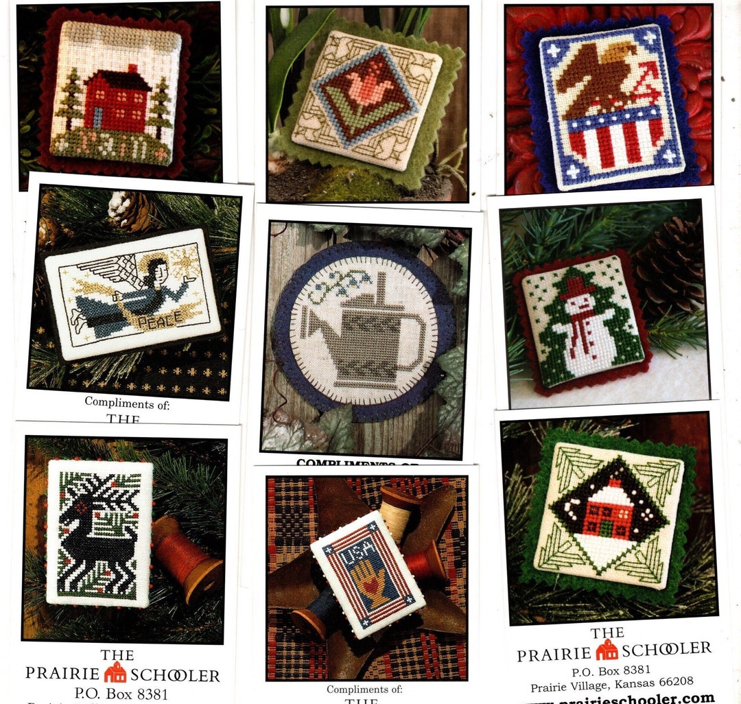 PRAIRIE Schooler-promo Mini Counted Cross Stitch Cards -rain,angel ...