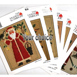 PRAIRIE SCHOOLER Santa -individual yearly counted cross stitch charts - 01,02,03,04,05,06,07,08, & 09