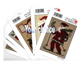 PRAIRIE SCHOOLER Santa -individual yearly counted cross stitch charts - 10,11,12,16,18,19,20 & 21,26
