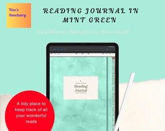 Digital reading journal, digital journal, digital planner, book journal, reading tracker, book reviews, series tracker