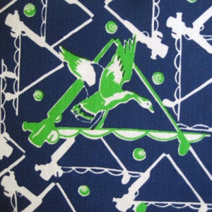 Mark Fore Strike 1 Yard Vintage Key West Hand Print Fabric by Leigh Martin