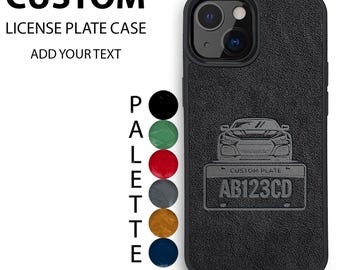 Custom License Plate Phone Case, Personalized Alcantara Case, iPhone 17 16 15 14 Pro Max, Samsung Case, Car Lover Gift, MagSafe Phone Case