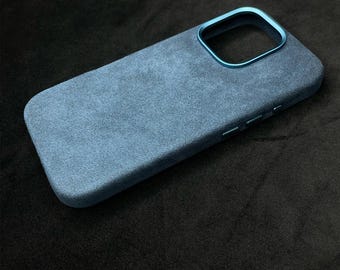 iPhone Case Made with Alcantara Material MagSafe Compatible Custom iPhone 16 Pro Max 16 Pro 15 Pro Max Luxury Suede Phone Case
