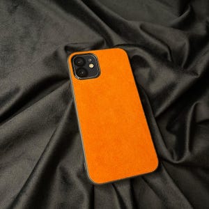 Handmade Alcantara iPhone 15 Pro Case | Customizable iPhone 14 12 Cover | MagSafe Compatible | Personalized Leather Apple | Luxury Gift Idea