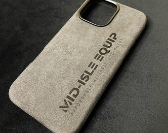 iPhone 16 Pro Case Made with Genuine Alcantara Material, Personalized MagSafe Phone Case, Luxury Suede Custom iPhone Cover