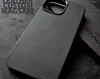 Personalized Leather iPhone Case MagSafe, Custom Logo Phone Case, Engraved Car Logo Pet Design Cover, Luxury Premium Phone Case 17 16 15 Pro