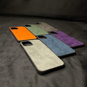 Handmade Alcantara iPhone 14 Pro Max Case | Customizable iPhone Cover | MagSafe Compatible | Personalized Leather | Luxury Gift Idea