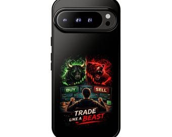 Trading Phone Case, Crypto Style Case, Bull Bear Design, Stock Market Gift, Tough Case iPhone Samsung, Trader Gift, Glossy Matte