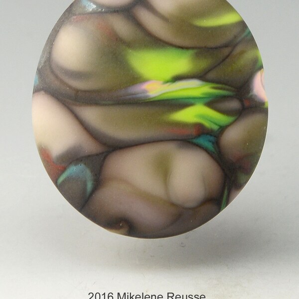 Southern Storm  ... glass CABOCHON artsy organic lampwork jewelry designer cabs  by GrowingEdgeGlass/ Mikelene Reusse