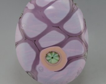 Lavender .... glass CABOCHON artsy organic lampwork fused jewelry designer cabs  by GrowingEdgeGlass/ Mikelene