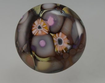 Urchin .... glass CABOCHON artsy organic lampwork fused jewelry designer cabs  by GrowingEdgeGlass/ Mikelene Reusse