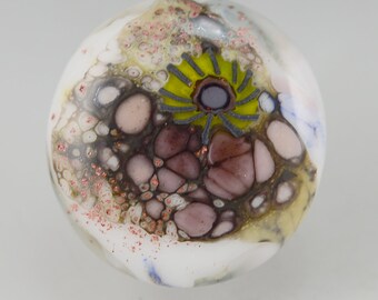 Shoreline .... glass CABOCHON artsy organic lampwork fused jewelry designer cabs  by GrowingEdgeGlass/ Mikelene Reusse