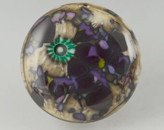 Wisteria .... glass CABOCHON artsy organic lampwork fused jewelry designer cabs  by GrowingEdgeGlass/ Mikelene Reusse