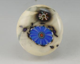 Bloom .... glass CABOCHON artsy organic lampwork fused jewelry designer cabs  by GrowingEdgeGlass/ Mikelene