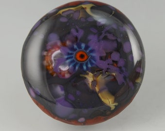 Flower Nebula .... glass CABOCHON artsy organic lampwork fused jewelry designer cabs  by GrowingEdgeGlass/ Mikelene Reusse