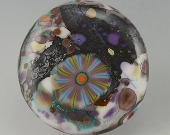 Cosmic .... glass CABOCHON artsy organic lampwork fused jewelry designer cabs  by GrowingEdgeGlass/ Mikelene