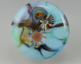 Ikebana .... glass CABOCHON artsy organic lampwork fused jewelry designer cabs  by GrowingEdgeGlass/ Mikelene