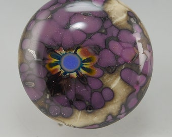 Purple Heaven .... glass CABOCHON artsy organic lampwork fused jewelry designer cabs  by GrowingEdgeGlass/ Mikelene