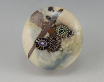 Element .... glass CABOCHON artsy organic lampwork fused jewelry designer cabs  by GrowingEdgeGlass/ Mikelene Reusse