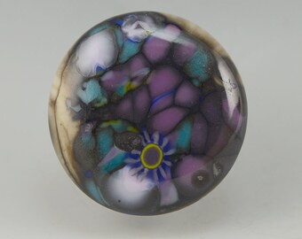 Dream .... glass CABOCHON artsy organic lampwork fused jewelry designer cabs  by GrowingEdgeGlass/ Mikelene