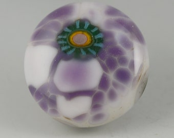 Flower  .... glass CABOCHON artsy organic lampwork fused jewelry designer cabs  by GrowingEdgeGlass/ Mikelene Reusse