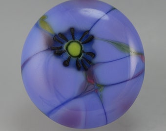 Blue Bloom .... glass CABOCHON artsy organic lampwork fused jewelry designer cabs  by GrowingEdgeGlass/ Mikelene Reusse