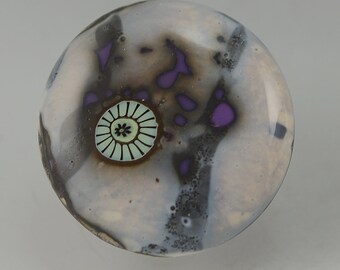 Fog .... glass CABOCHON artsy organic lampwork fused jewelry designer cabs  by GrowingEdgeGlass/ Mikelene