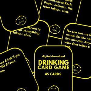 Tarjetas imprimibles para beber, divertidas bebidas previas, descarga digital, despedida de soltera, despedida de soltera, actividad para adultos, juego de celebración, apagón