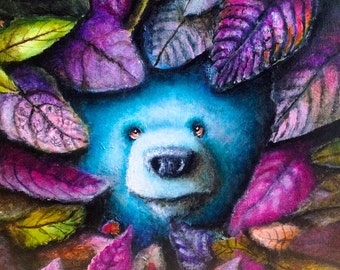 Bear lámina - pintura - surrealismo - Pop Art-