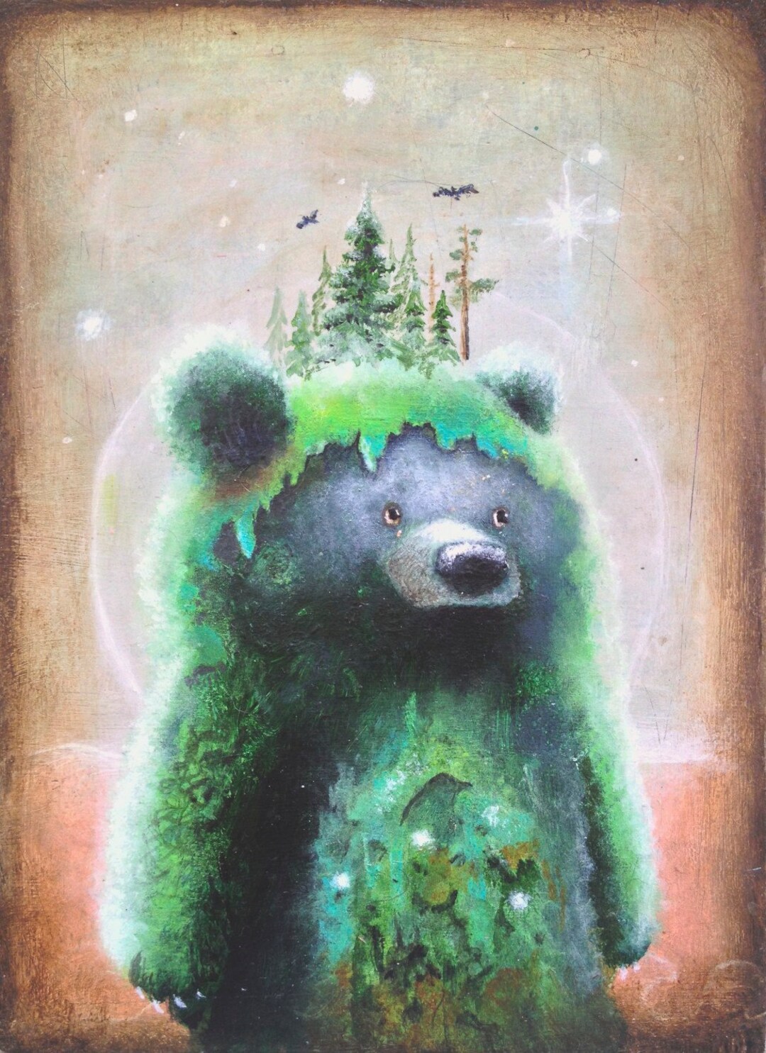 Whimsical Bear - Cute Arte - Art Prints - Bears - Psychedelic Art