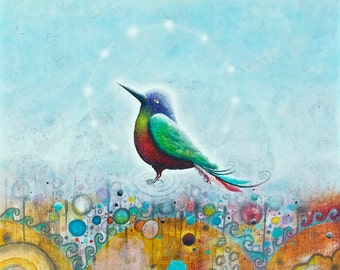 Bird Print -  Abstract Art Print -  Surrealism  -  Psychedelic Art