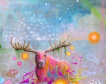 Moose - Print - Artwork - Art - Nature - Surrealism - Painting - Magical - Surreal