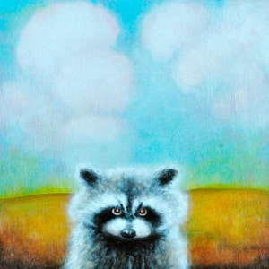 Racoon Art Print  - Nature Print -  Cute Animal Art  11&quot;x14&quot;