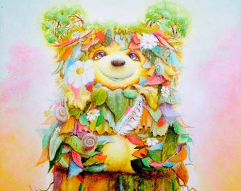 Gaia - Bear Art - Nature Prints - Artwork - Surrealism - Popsurrealism - Bears - Earth -