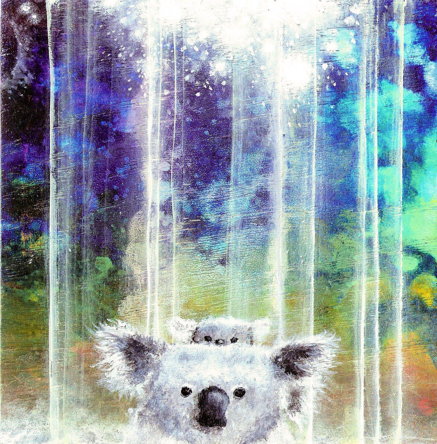 Koala Bear Painting Art Print Children's Wall Art Surreal Imagery  Psychedelic Animal Wall Decor Bear Koalas Print -  Canada