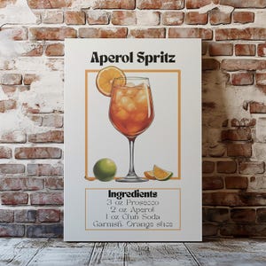 Aperol Spritz Wall Art | Aperol Spritz Artwork | Aperol Spritz Illustration | Aperol Spritz Painting | Aperol Spritz Ingredients
