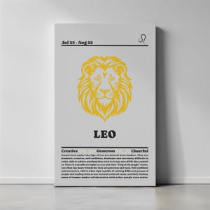 Leo Wall Art | Leo Poster | Leo Zodiac Poster | Astrology Poster | Astrology Sign Art | Leo Star Sign Art | Leo Decor