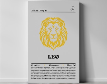 Leo Zodiac Art Print | Astrology Star Sign Poster