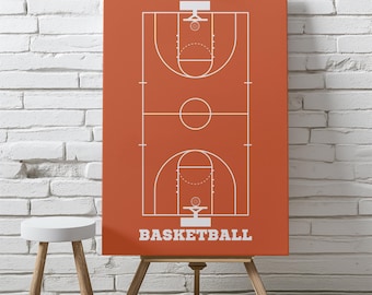 Basketball Court Wall Art | Minimalist Sports Poster