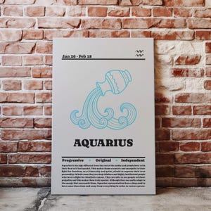 Aquarius Wall Art | Aquarius Poster | Astrology Print | Astrology Decor | Zodiac Art Print | Zodiac Poster