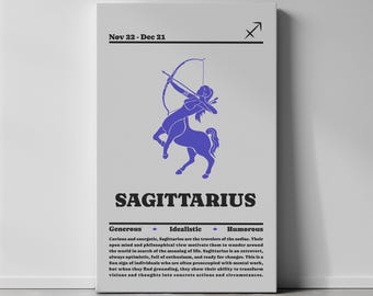 Sagittarius Zodiac Sign Art Print | Wanderlust Decor