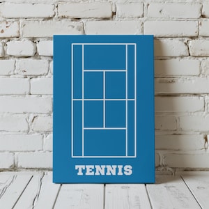 Tennis Wall Art | Vintage Tennis Poster | Tennis Court Poster | Tennis Gift Ideas | Tennis Court Painting